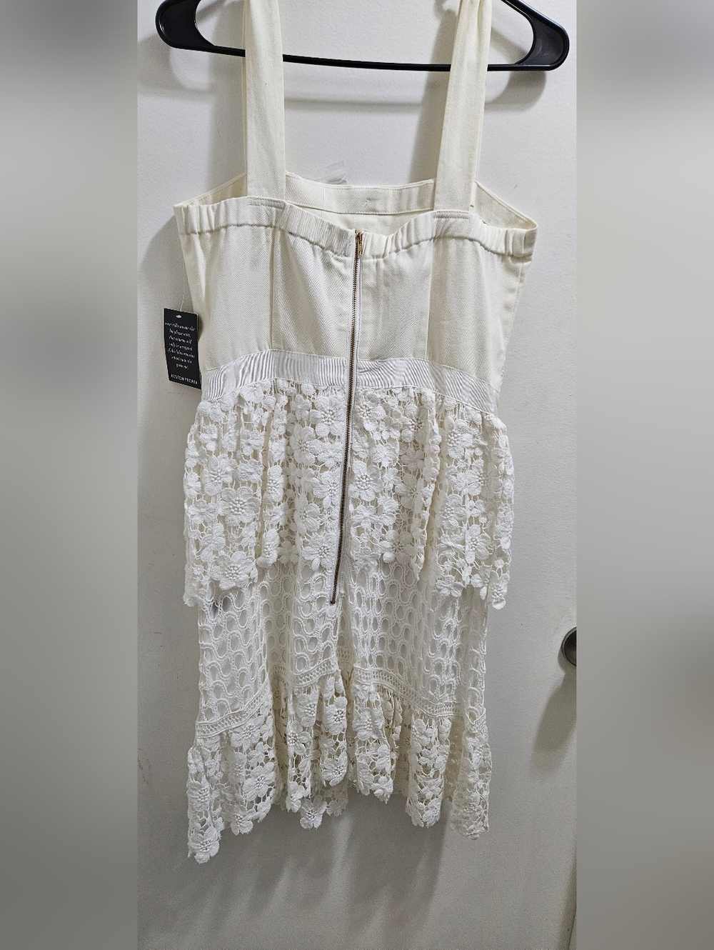 Boston Proper Cream Lace-Trim Sleeveless Dress - Picture 6 of 8